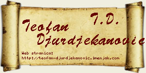 Teofan Đurđekanović vizit kartica